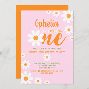 Convites Bohemian Daisy Baby Party - primeiro aniversario d