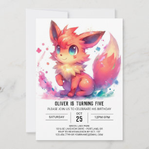 Convites Bohemian Digital Fox Birthday