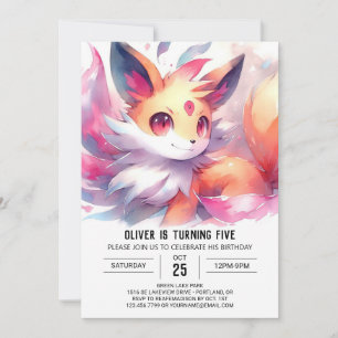 Convites Bohemian Digital Fox Birthday