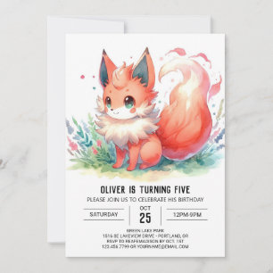 Convites Bohemian Digital Fox Birthday
