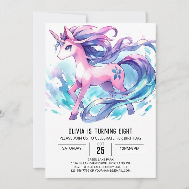 Convites Bohemian Digital Horse Birthday (Frente)