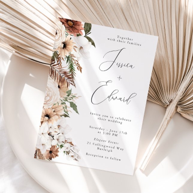 Convites Bohemian Dream Floral Wedding (Criador carregado)