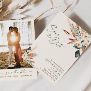 Convites Bohemian Dried Floral Greenery Salvar A Data