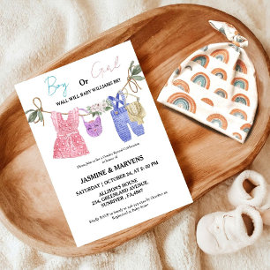 Convites Bohemian, ele ou ela, o gênero de roupas de bebê r