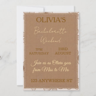 Convites Bohemian Floral Bachelorette Party Invitation