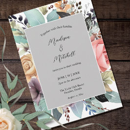 Convites Bohemian Floral Buquê Watercolor