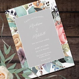 Convites Bohemian Floral Buquê Watercolor