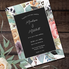 Convites Bohemian Floral Buquê Watercolor