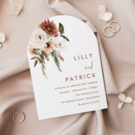 Convites Bohemian Floral Terracotta Arch Casamento