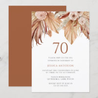 Bohemian Floral Terracotta Boho 70 Birthday