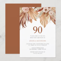 Bohemian Floral Terracotta Boho 90 Birthday