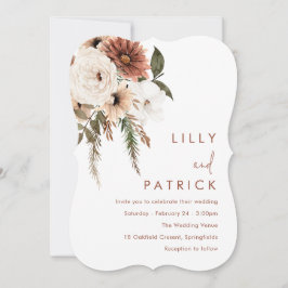 Convites Bohemian Floral Terracotta Trending Weding