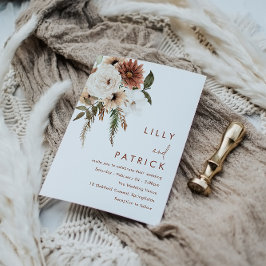 Convites Bohemian Floral Terracotta Wedding