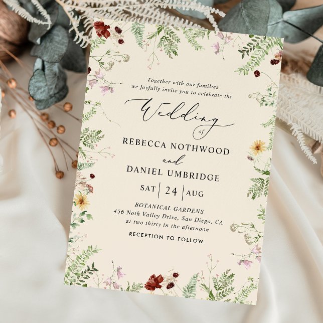 Convites Bohemian Floral Wedding (Criador carregado)
