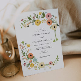 Convites Bohemian Floral Wildflower Wedding