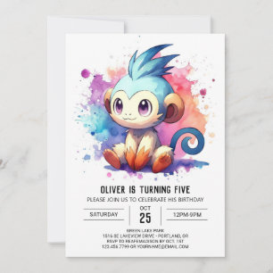 Convites Bohemian Joyful Monkey Birthday