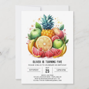 Convites Bohemian Juicy Banana Frutas Aniversário