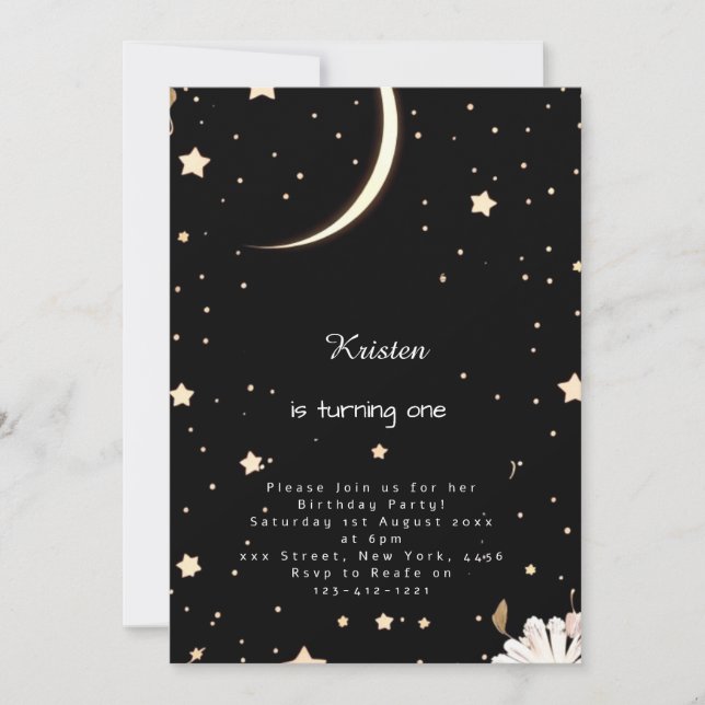 Convites Bohemian Nightsky Galactic Birthday (Frente)
