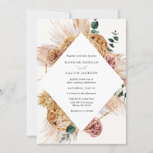 Convites Bohemian Pampas Grass Casation