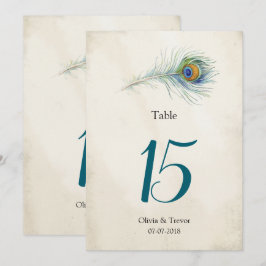 Convites Bohemian Peacock Feather Wedding Table Numbers
