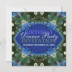 Convites Bohemian Peacock lacy decor Birthday Jantar Party