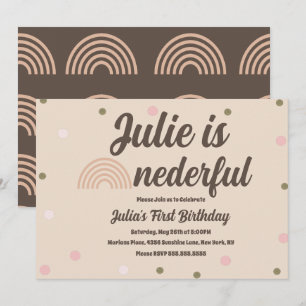 Convites Bohemian Rainbow First Birthday - Ponto Maravilhos