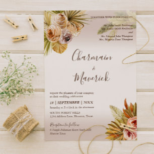 Convites Bohemian Terracotta Wedding Elegante