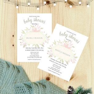 Convites Bohemian Watercolor Floral Gênero Neutro