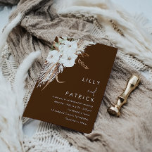 Bohemian White Floral Modern Weding