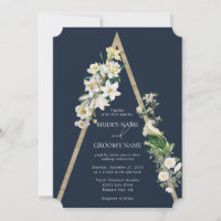Bohemian Wood Pyramid White Florals Blue Wedal