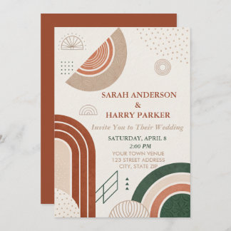 Convites Boho Abstrato Arch Wedding