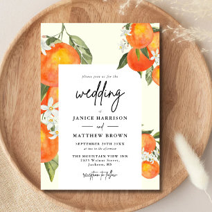 Convites Boho Abstrato Desenho Laranja Jardim Casamento