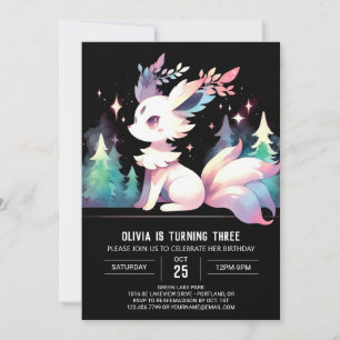 Convites Boho Adorable Wolf Birthday