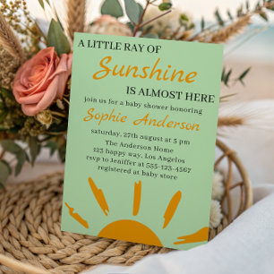 Convites Boho Amarelo Um Pequeno Raio de Sol Chás de Bebê