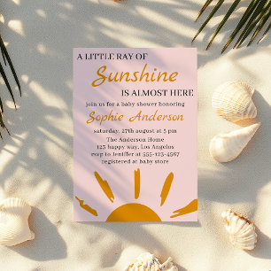 Convites Boho Amarelo Um Pouquinho de Luz de Sol Chá de Beb