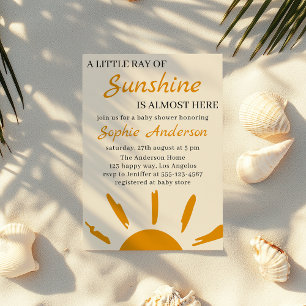 Convites Boho Amarelo Um Pouquinho de Luz do Sol Chá de Beb