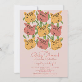 Convites Boho Animal Cat Cheetah Safari Chá de fraldas