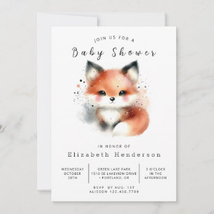 Convites Boho Animal Friends Fox Chá de fraldas