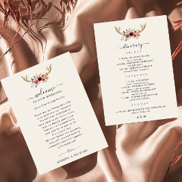 Convites Boho Antlers Wedding Carta Itinerária