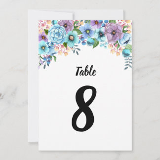 Convites Boho Aquarela Floral Lilás & Azul Personalize
