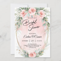 Boho aquarela flores escamoteadas eucalipto e ouro