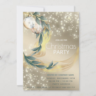 Convites Boho aquarela inverno verde ouro Natal