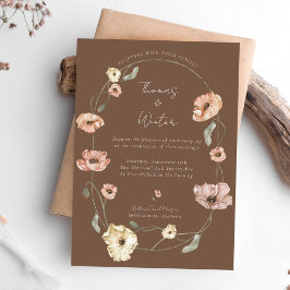 Convites Boho Aquarela Islandesa Flores Papoulas da Islândi