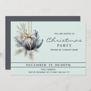 Convites Boho aquarela verde bola Natal Feriado