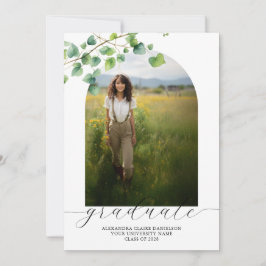 Convites Boho Arch Ivy, graduação branca