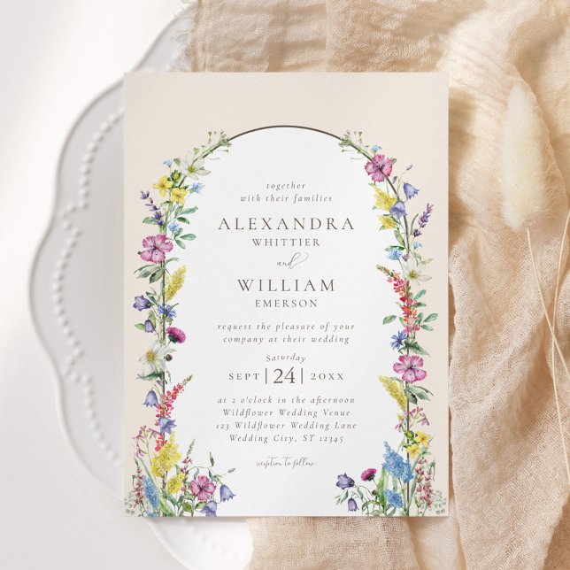 Convites Boho Arch Watercolor (Criador carregado)