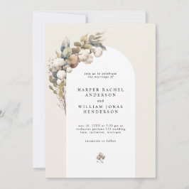 Convites Boho Arco algodão e eucalipto casamento