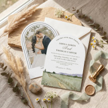 Boho Arco de Montanha Aquarela Foto Casamento Mini