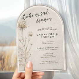 Convites Boho Arco de Pampas com Flores Secas Jantar de Ens