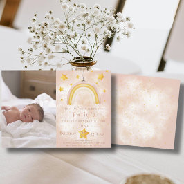 Convites Boho arco-íris pinky magro estrelas douradas